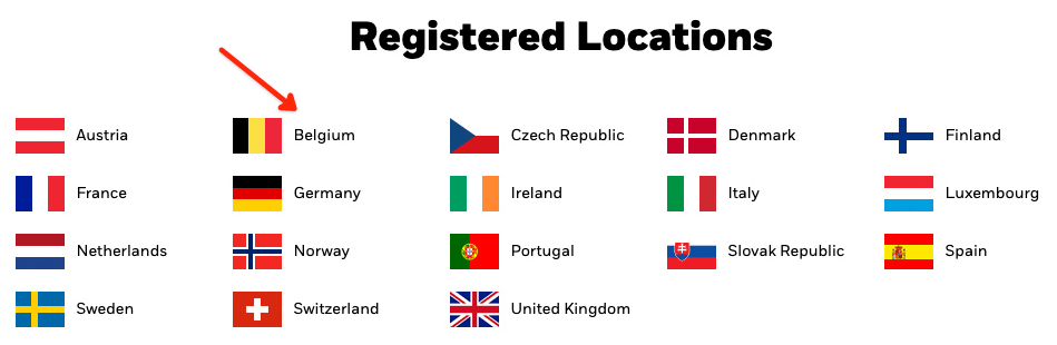Registered countries for IESE on iShares website
