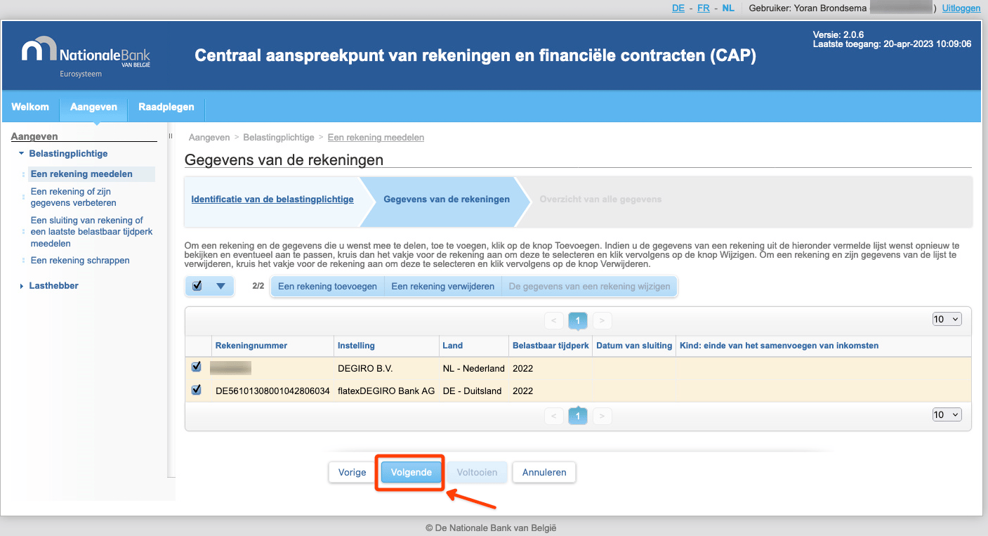 Download a PDF of your accounts on the CAP