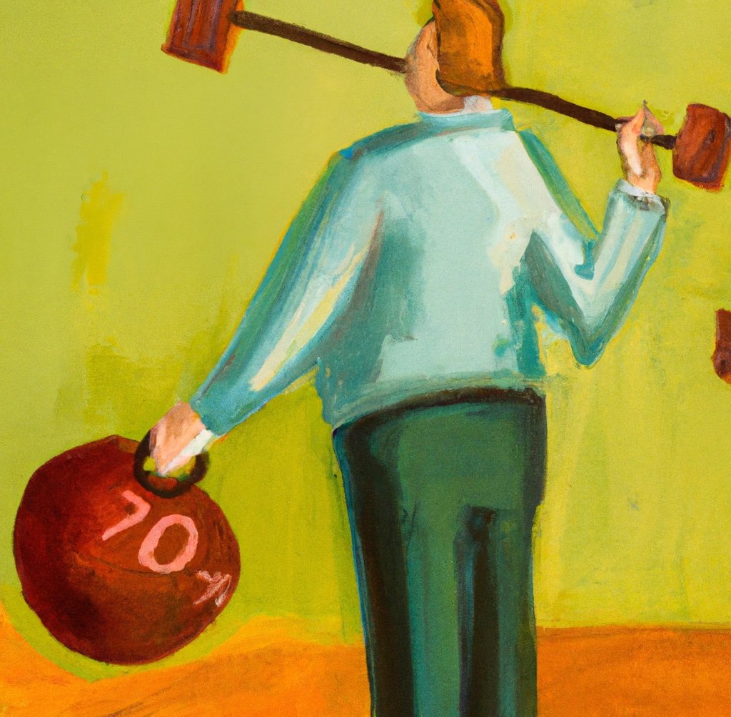 Une peinture à l'huile d'une personne qui procède au rééquilibrage annuel de son portefeuille d'investissements.