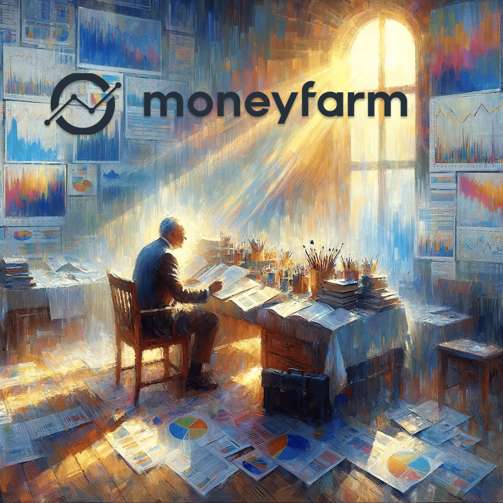 Man sitting down at desk thinking about alternatives to Moneyfarm