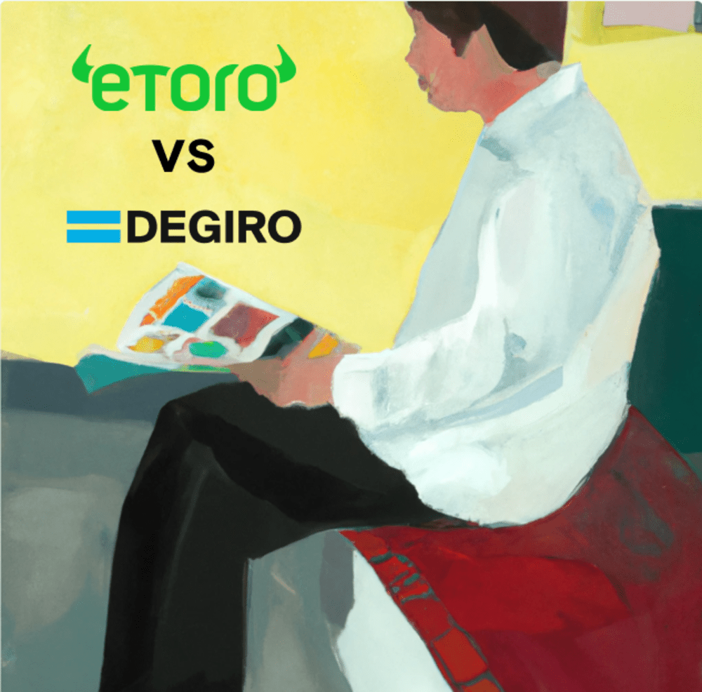 Logos of eToro and DEGIRO