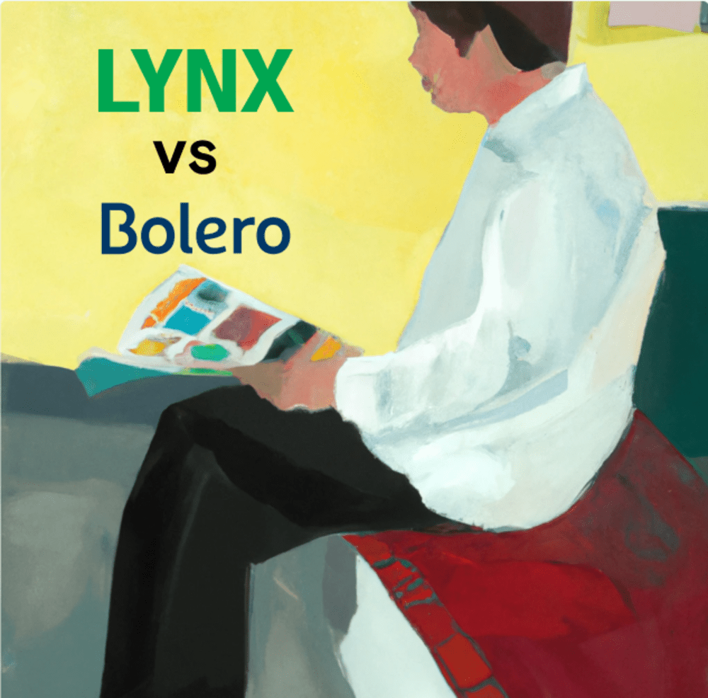 Person sitting down reviewing LYNX vs Bolero