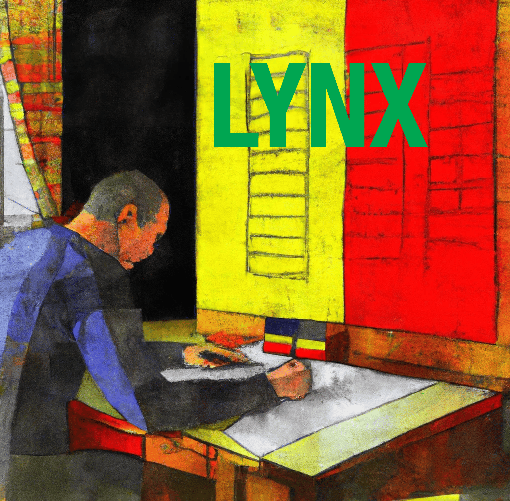 Person sitting down and declaring their LYNX account to the National Bank of Belgium