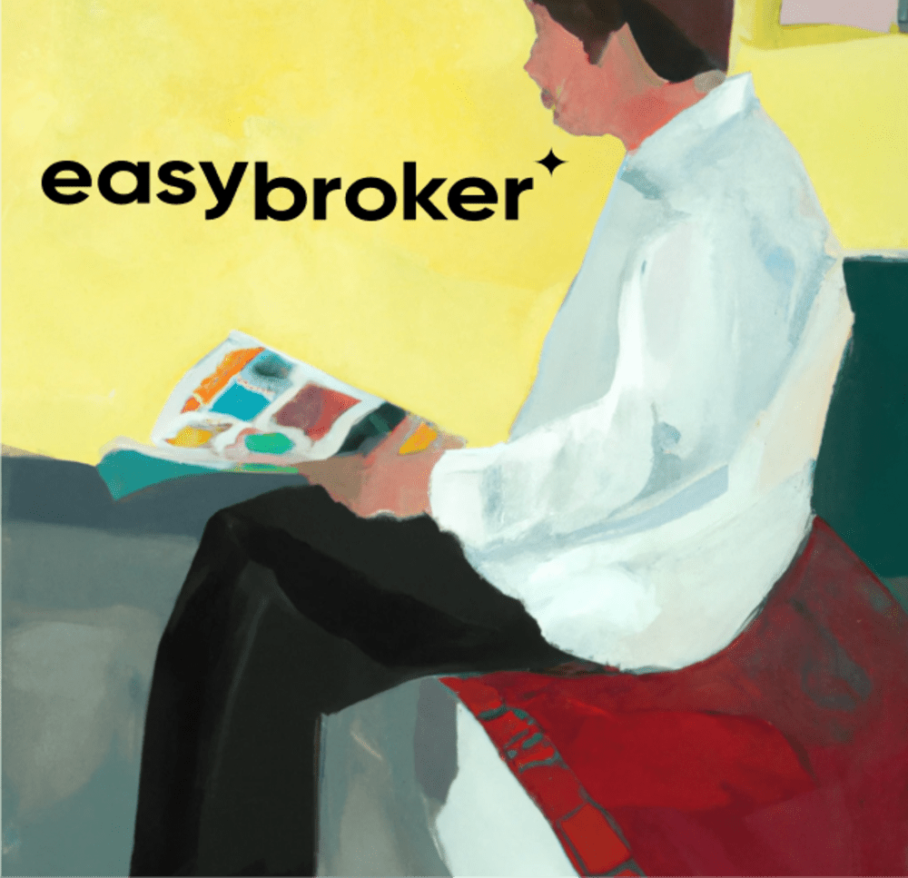 Person sitting down reviewing Easybroker