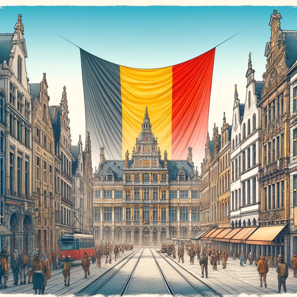 Banner generated by Dall-E showcasing the best banks to invest from in Belgium