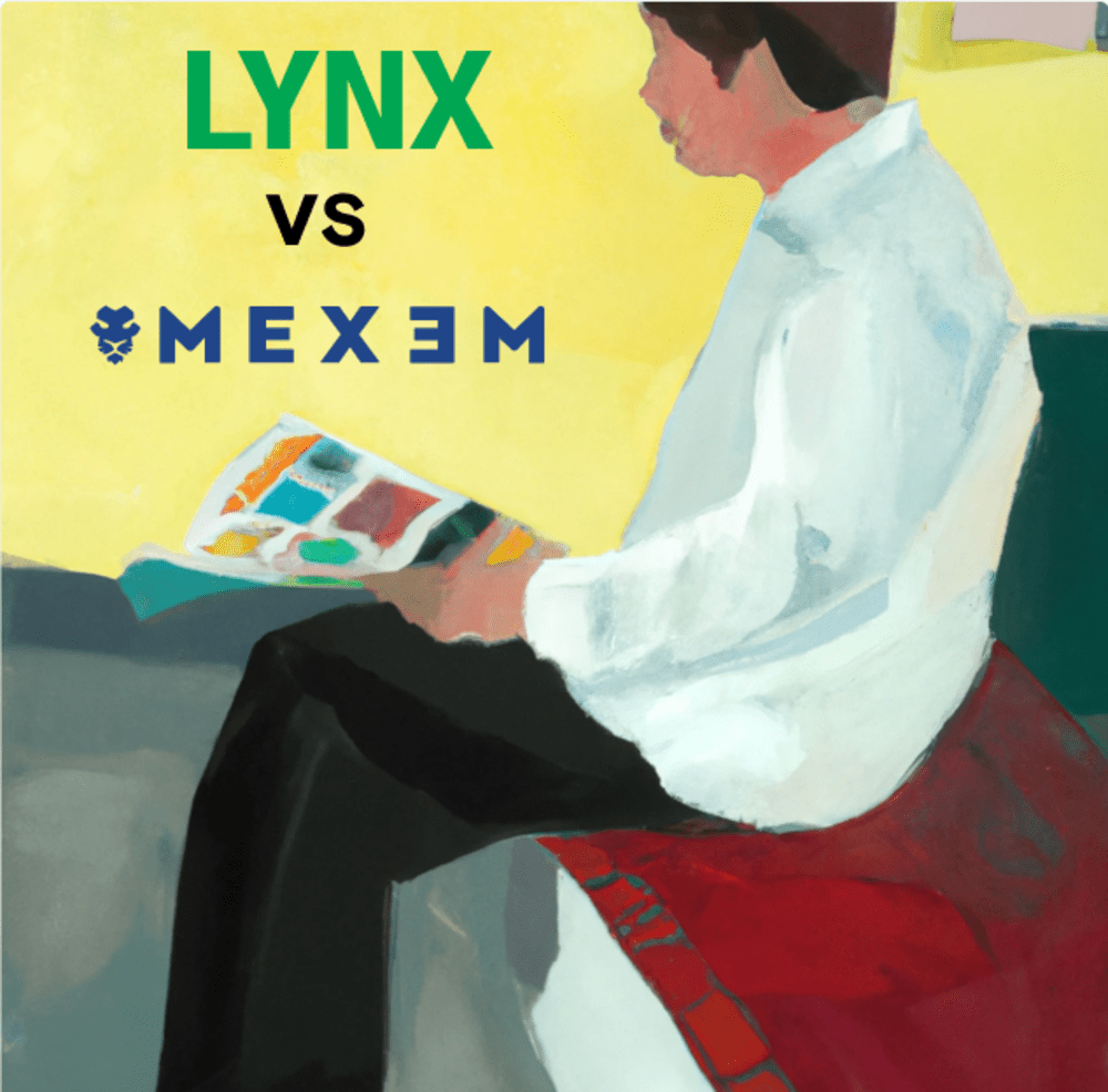 Person sitting down reviewing LYNX and MEXEM