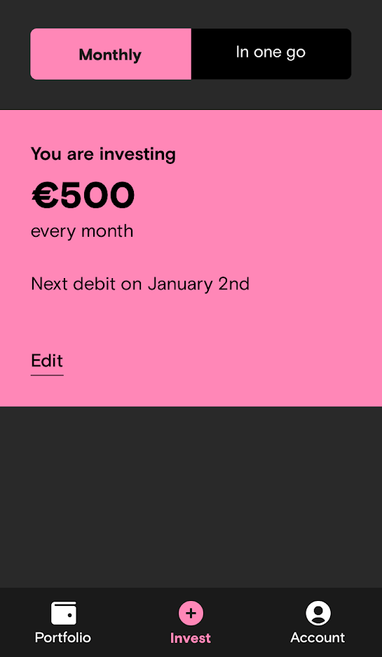 Automatisch maandelijks beleggen via de Curvo app